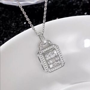 The Gatsby 925 Silver White Sapphire pendant necklace